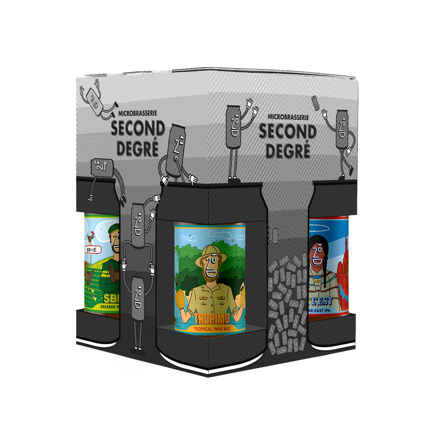 COFFRET 3 Bouteilles 33cl + 1 Canette 44cl + 1 Verre 50cl