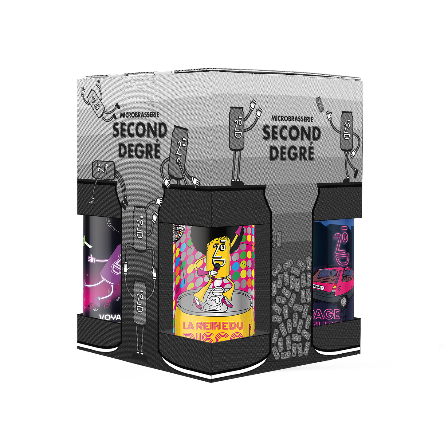 COFFRET 4 Canettes 44cl + 1 Verre Second Degré 50cl
